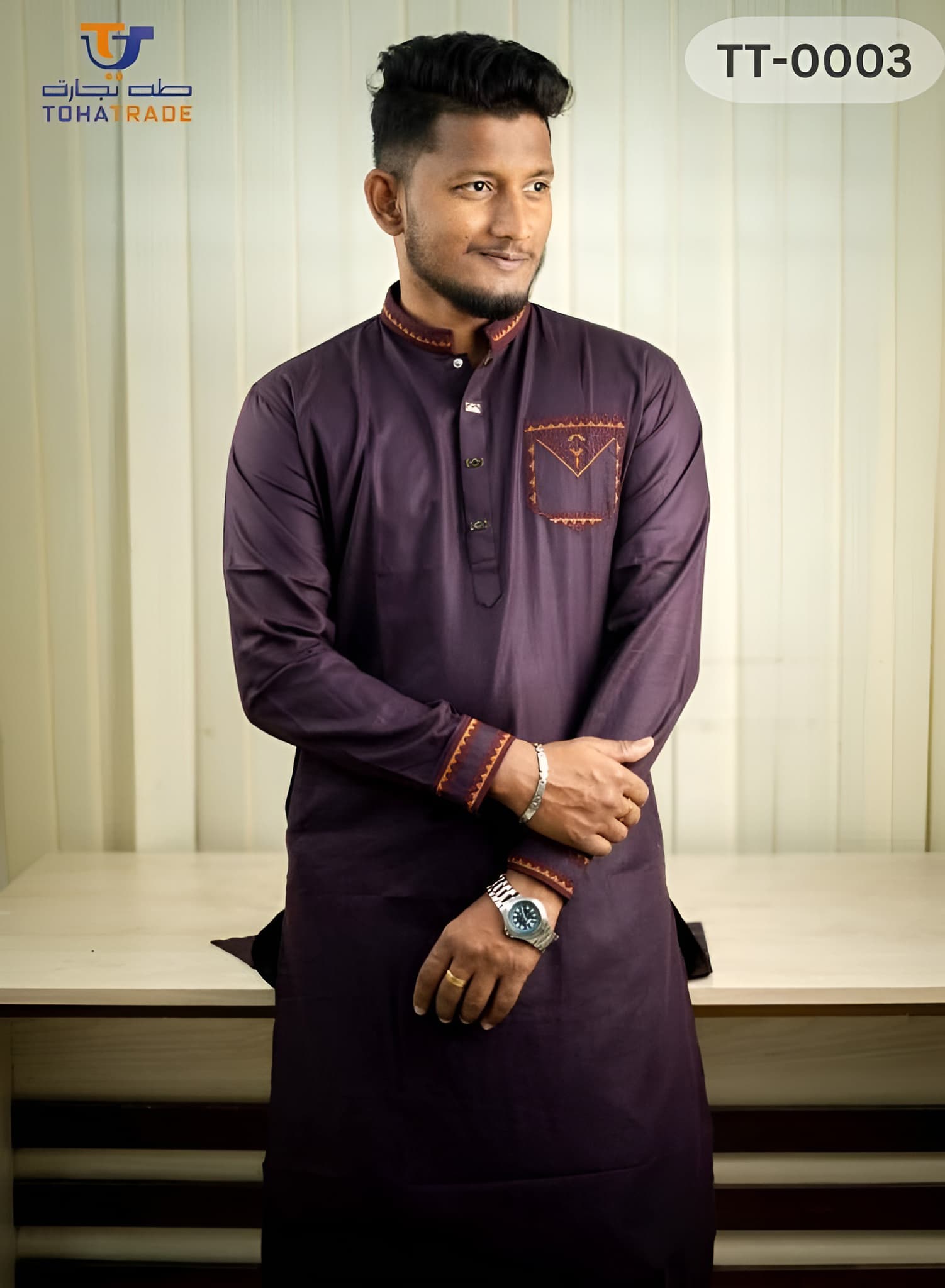 Herringbone premium Cotton Punjabi